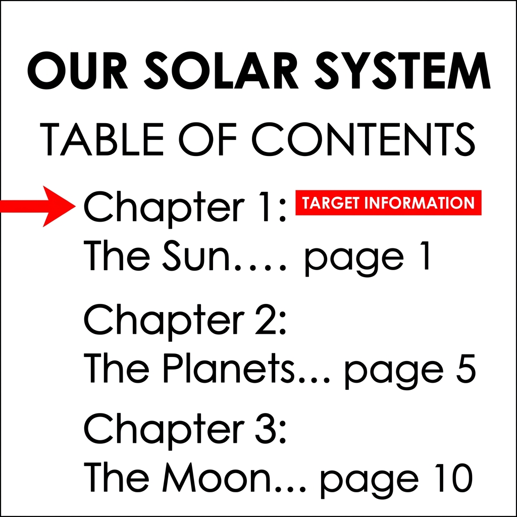 A table of contents acts as a guide that lists the chapters or sections in a book along with their starting page numbers.