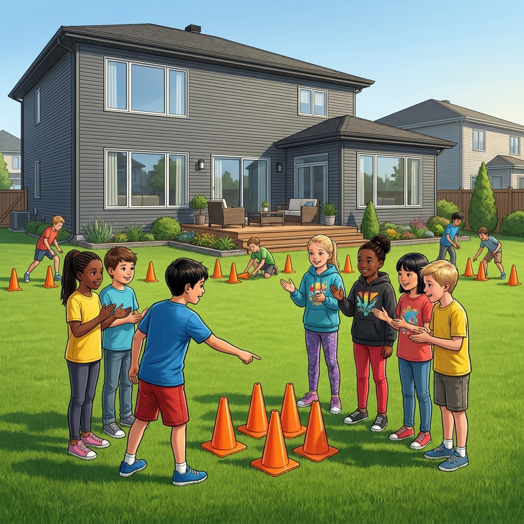 Imagine a group of friends deciding to play a game of tag. They all agree on the boundaries of the yard and that the person.