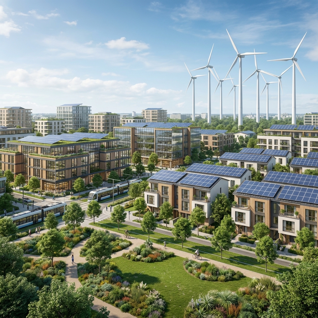 In one city, 60 percent of the energy used comes from wind and solar power. This high percentage shows that the city relies.