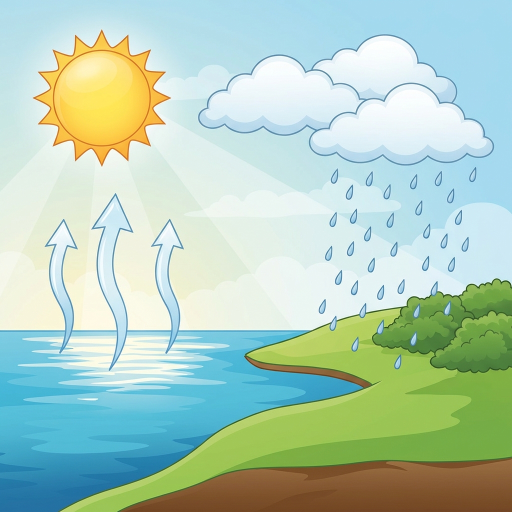 The water cycle involves stages like evaporation and condensation to show how water moves through the environment. These.