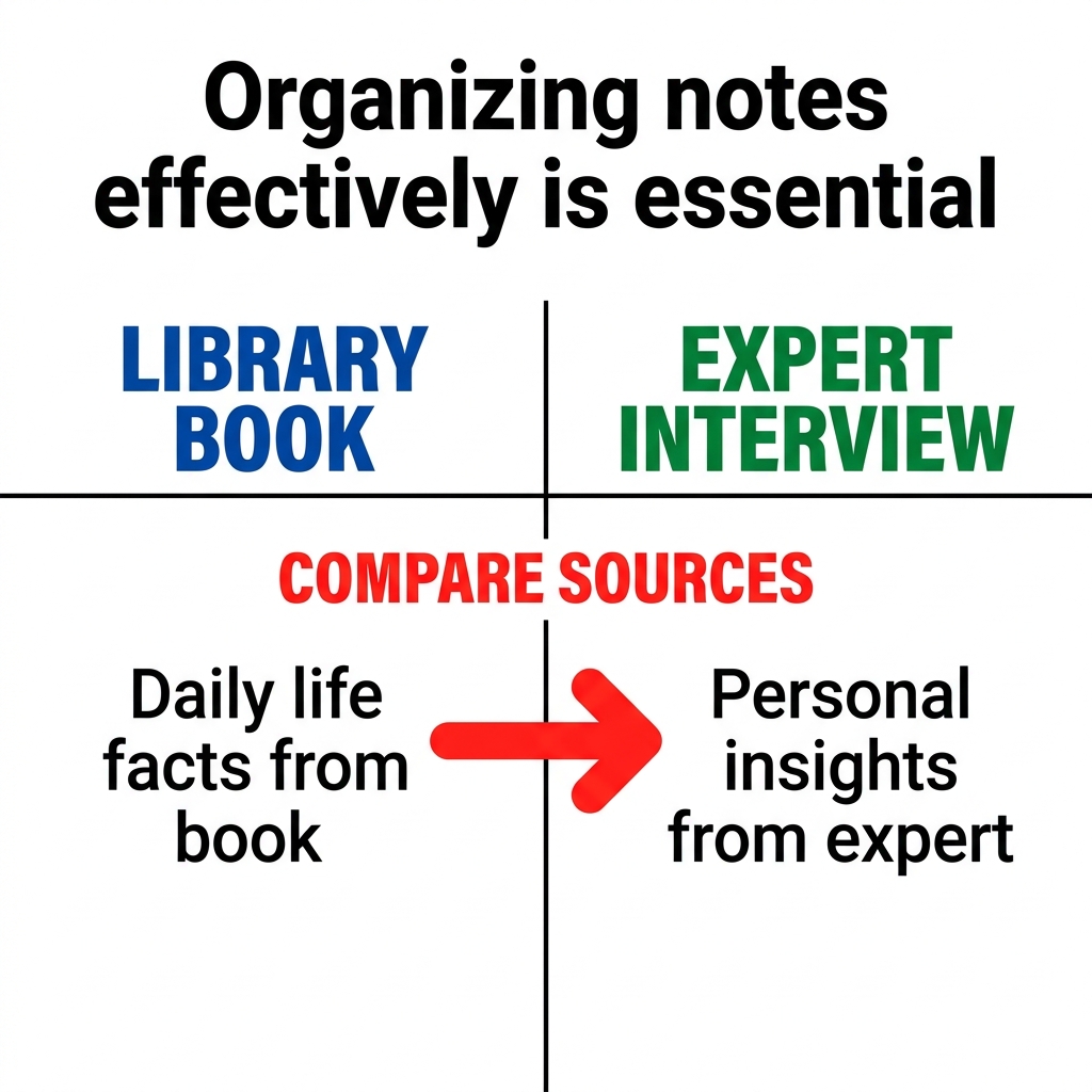 Organizing notes effectively is essential for any school project. When you use a library book about daily life and an.