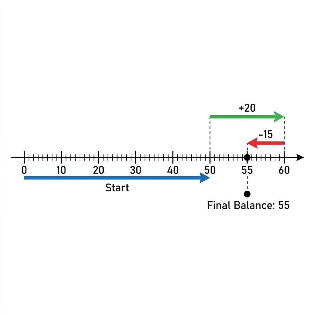 Modeling financial transactions helps us track changes in a balance. When a bank account starts with 50 dollars, we can.