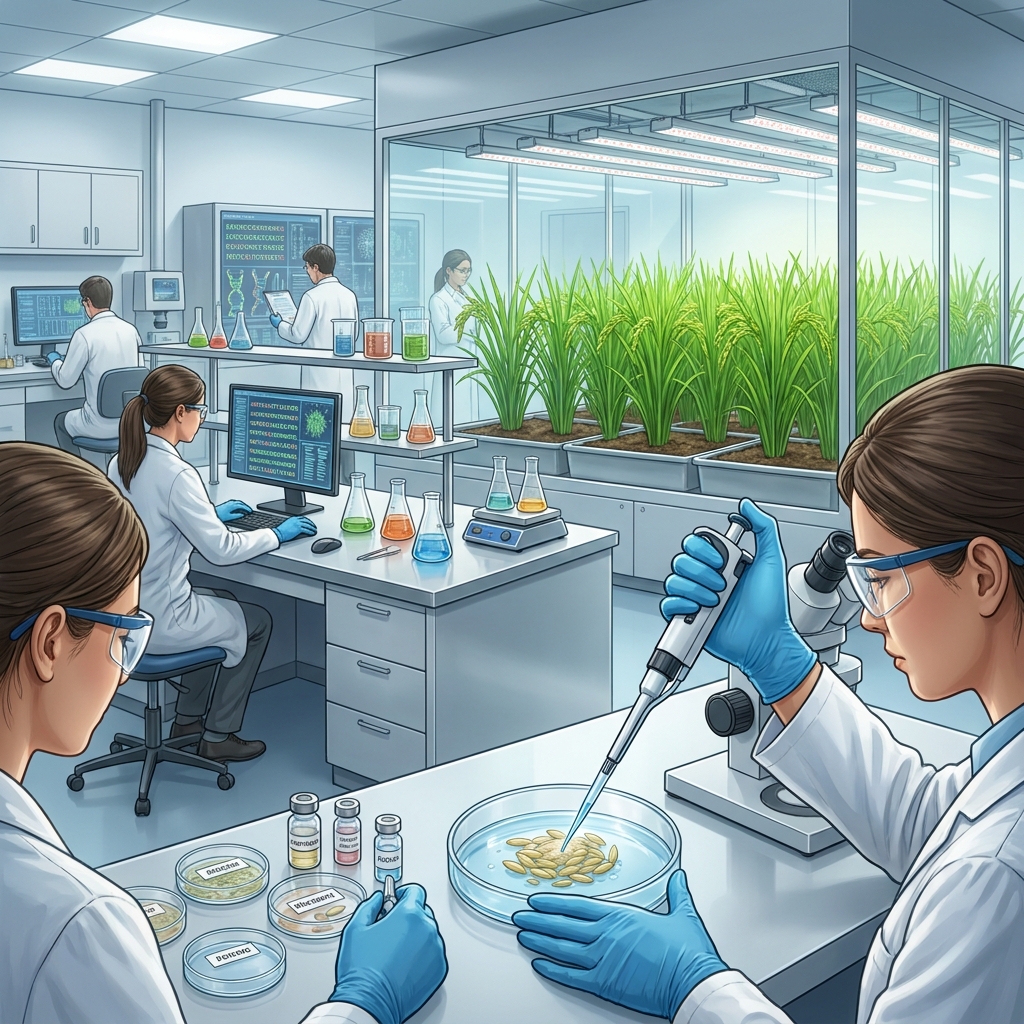Scientists can use a technology called CRISPR to edit the genes of rice to make it drought-tolerant. Because the rice can.
