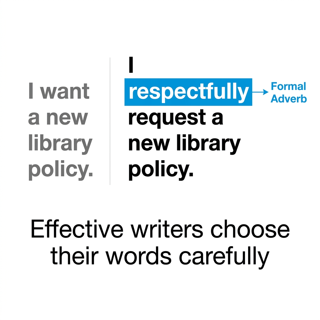 Effective writers choose their words carefully to shape how a reader feels about their message. A student writing a formal.