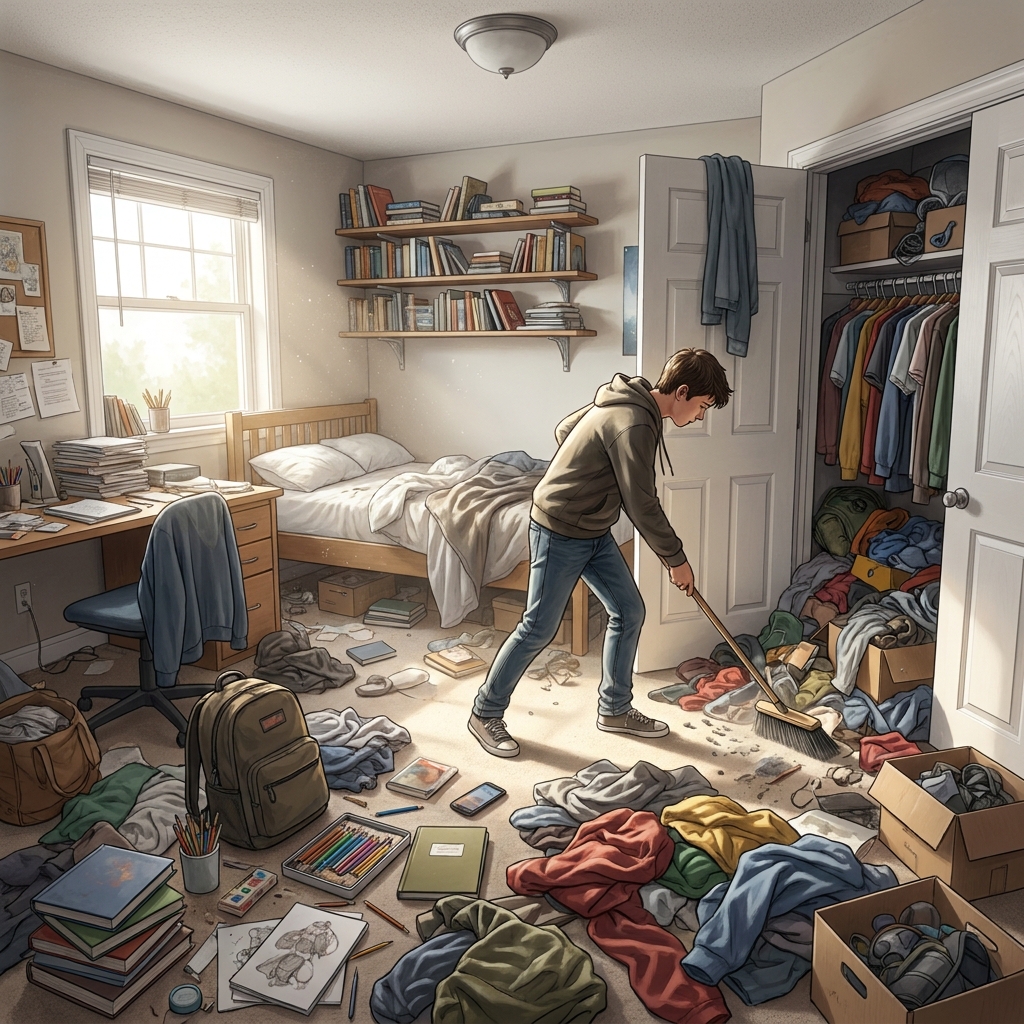 Think about cleaning a messy room. If you just move the mess into a closet, the room looks clean, but it is not truly.