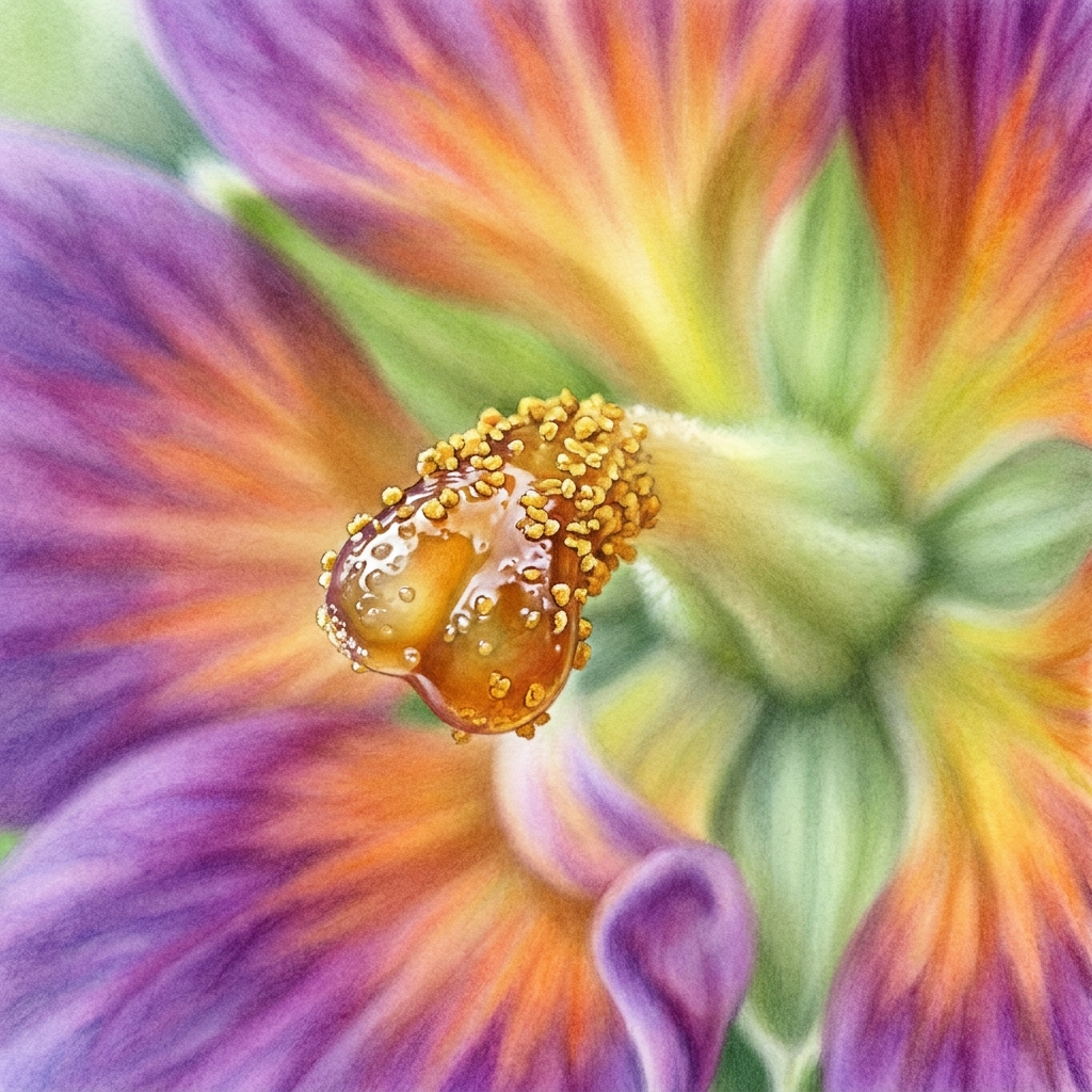 A flower has a sticky stigma, which is the part of the plant that catches pollen. Because the stigma is sticky, it holds.