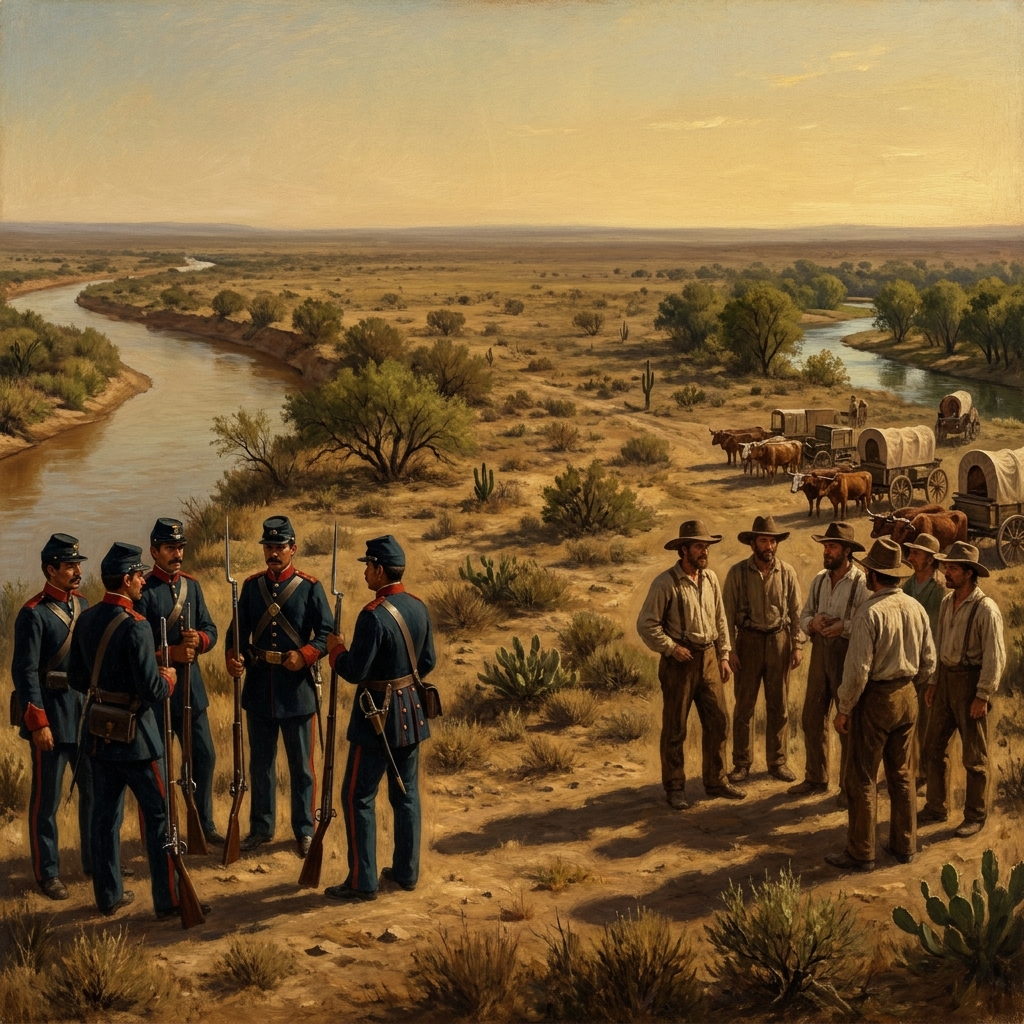 When the United States annexed Texas, it claimed the Rio Grande as the border. Mexico disagreed and claimed the border was.