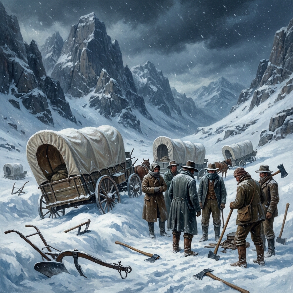 The Donner Party was a group of pioneers who attempted to cross the Sierra Nevada mountains in the winter. Because they.