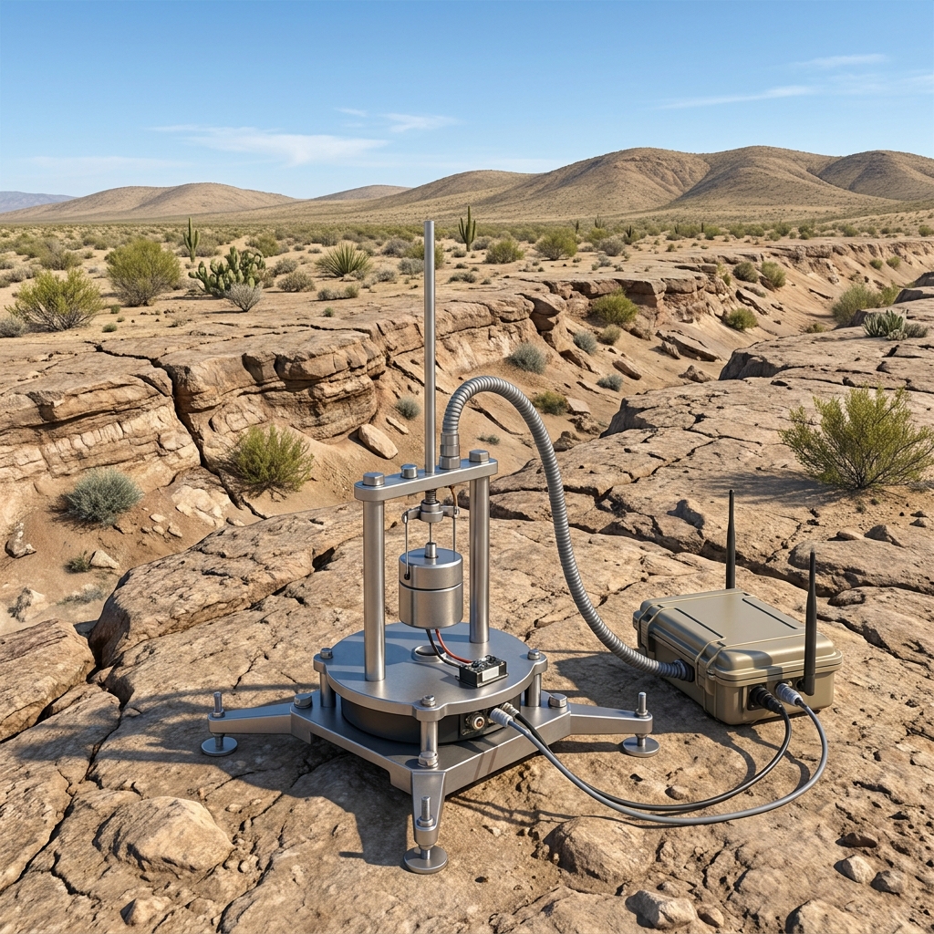 We want to detect vibrations near the San Andreas Fault. We can use a sensor that moves when the ground shakes. Let's figure.