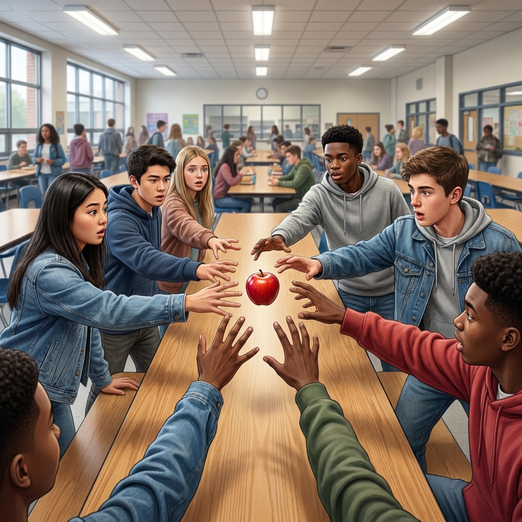 In a school cafeteria, two students reaching for the same apple is an example of competition. Competition occurs when.