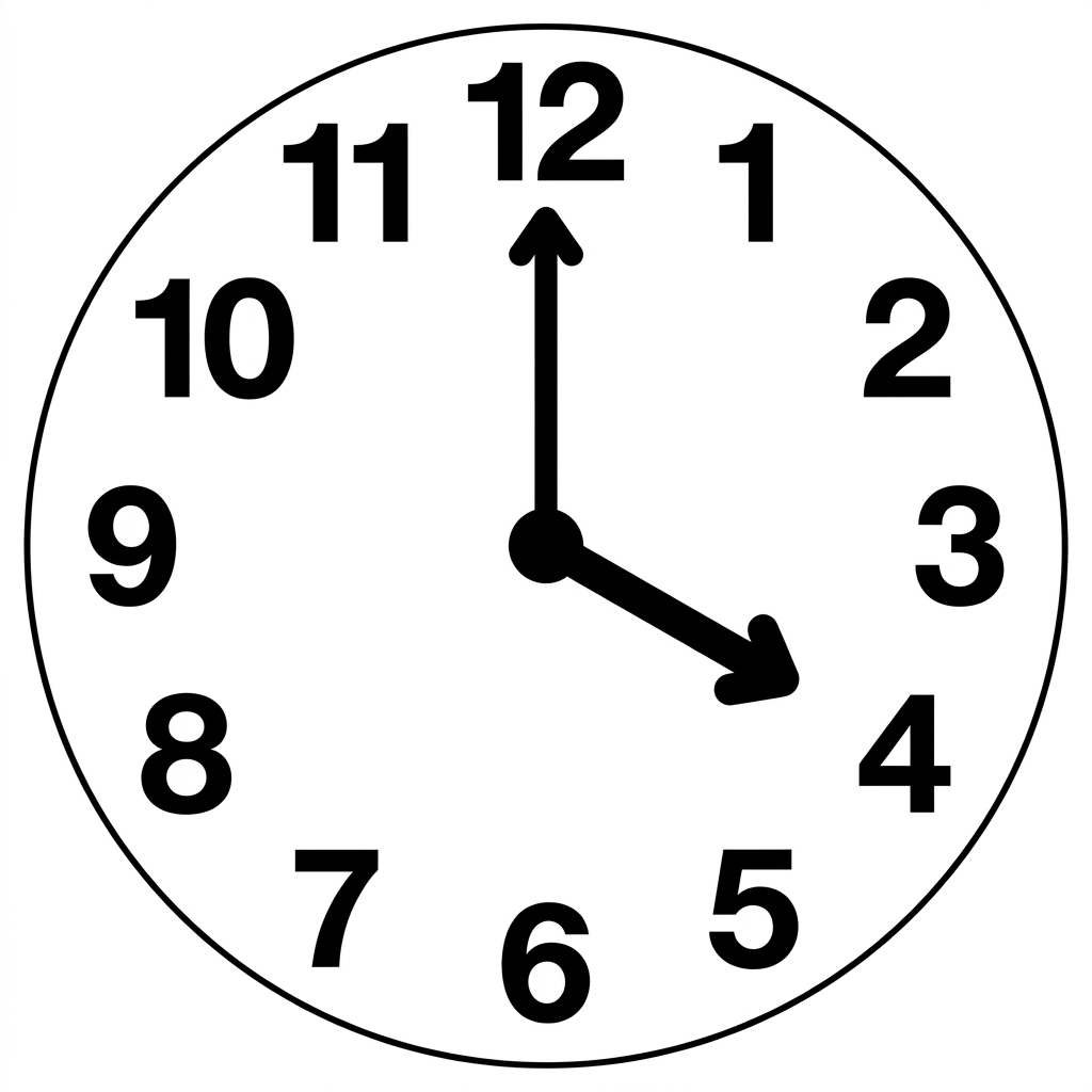 When the long hand is at twelve, it is o'clock. The long hand helps us see the time. The short hand points to the hour.