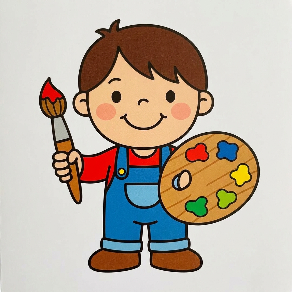 The illustrator draws pictures with pens or paint. Let us point to the artist who draws.