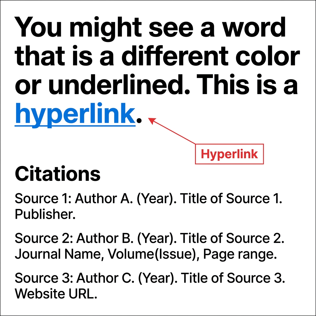 When reading a digital article, you might see a word that is a different color or underlined. This is a hyperlink. If you.