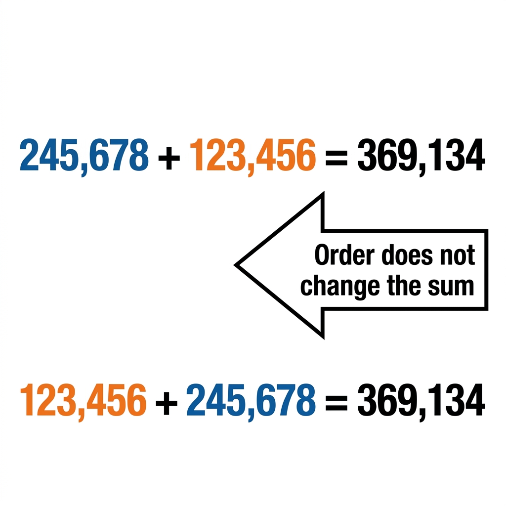 The sum of 245,678 and 123,456 is 369,134. We can also write this as 123,456 plus 245,678, which gives the same result. The.