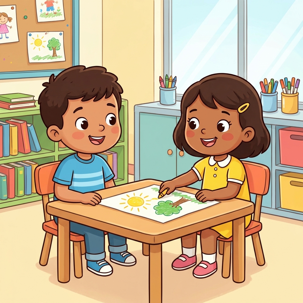 A friend might give a suggestion. That is a helpful tip to add more. A suggestion makes our story better. We listen to our.