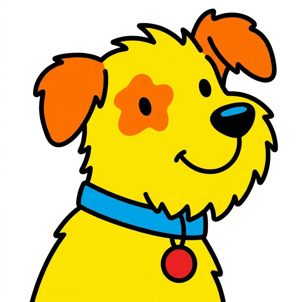 Look at this dog. We can add a collar. Now we know more about the dog. Adding details helps us tell a better story.
