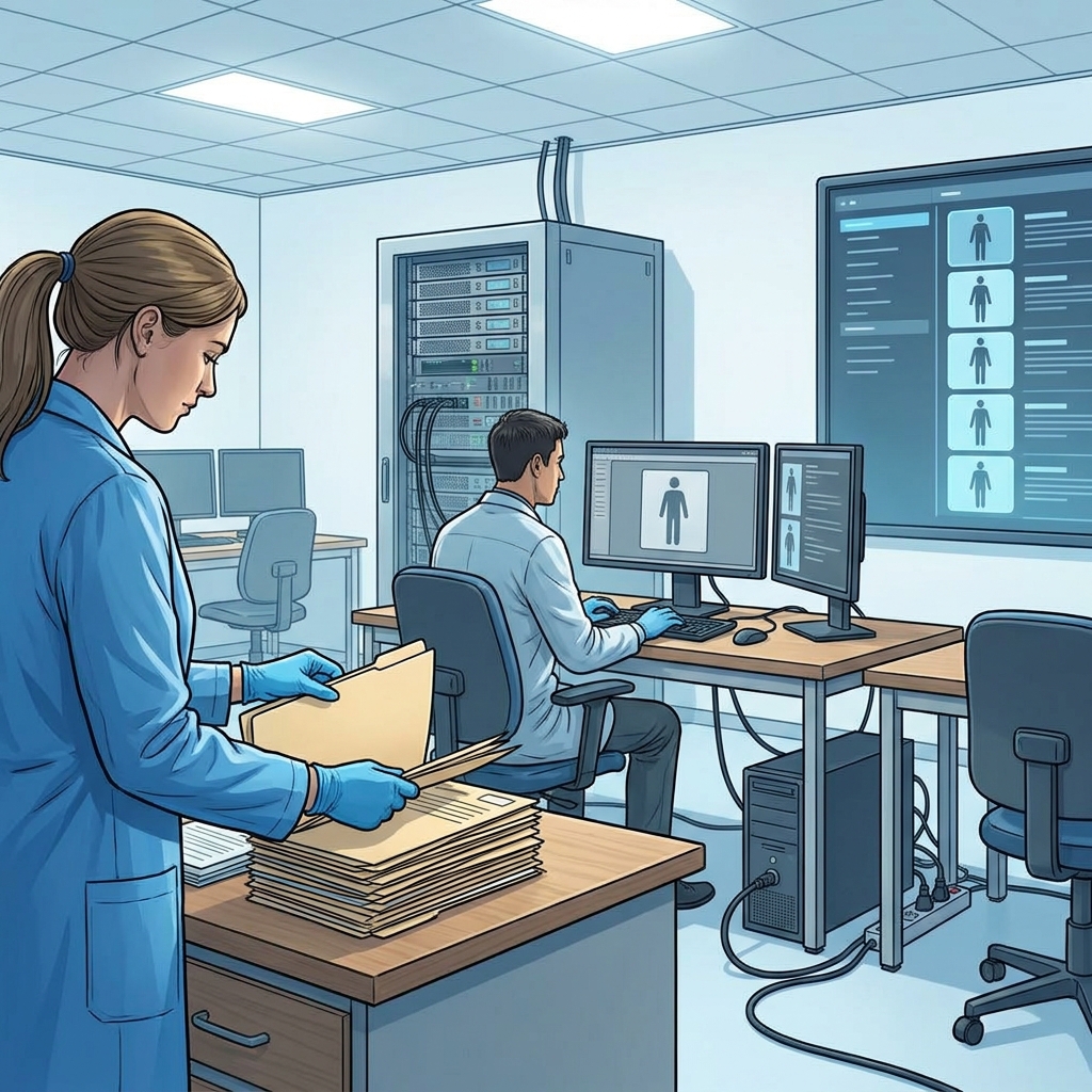 Example 1: A filter algorithm in a medical database. Step 1, identify all patient records. Step 2, if a patient has a.