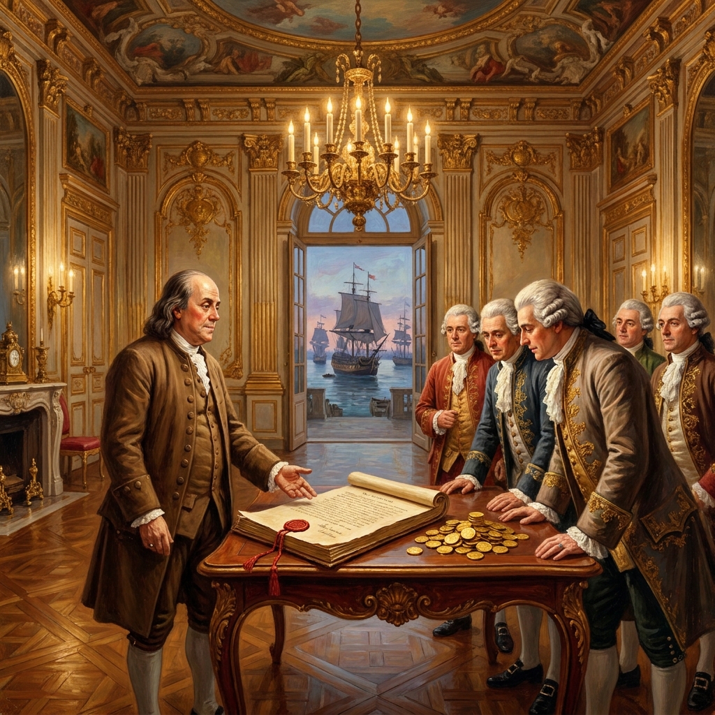 Benjamin Franklin met with French officials to explain why the American colonies needed help. His work led to a treaty where.