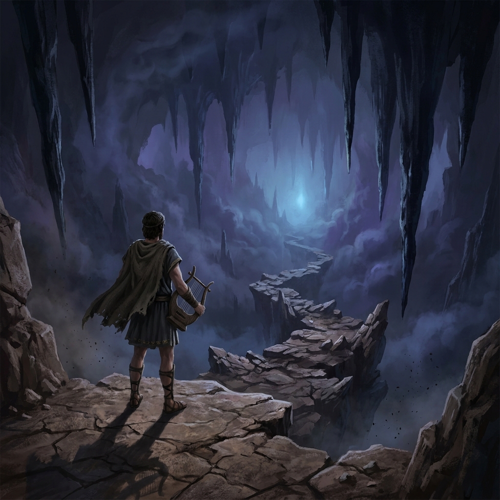 In the myth of Orpheus, he travels to the Underworld to rescue his wife. This demonstrates the motif of the Underworld as a.