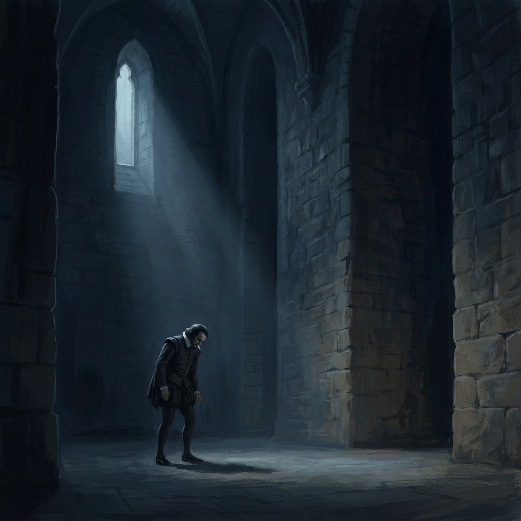 In Shakespeare, a character might say: 'To be, or not to be, that is the question.' This is a soliloquy where the character.