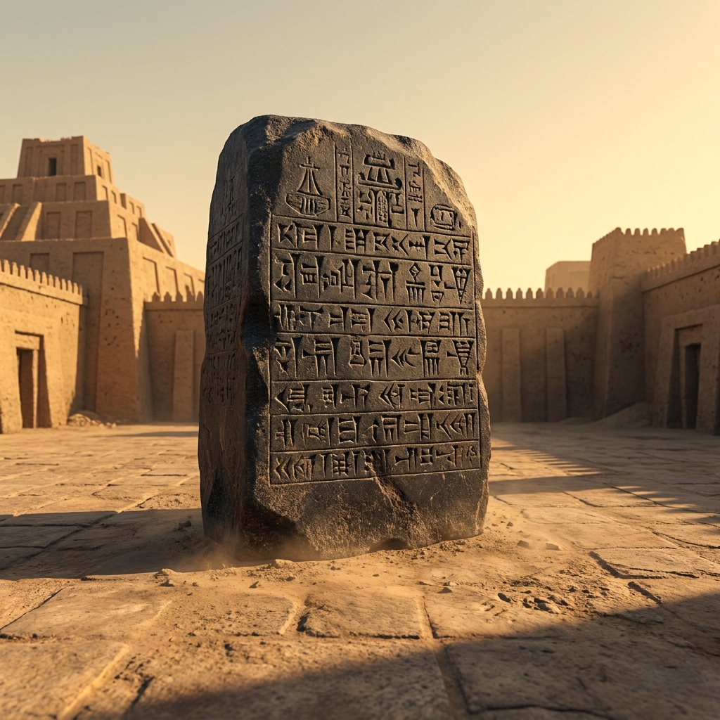 The Code of Hammurabi, which was inscribed on large stone tablets, states, 'If a man put out the eye of another man, his eye.