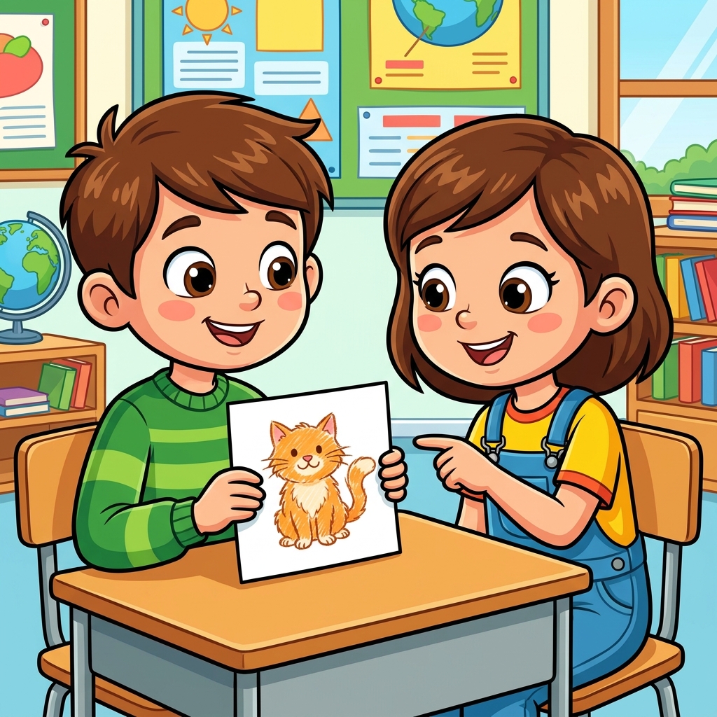 When we write, we share our work with friends. A friend might ask a question about your story. This helps your friend know.