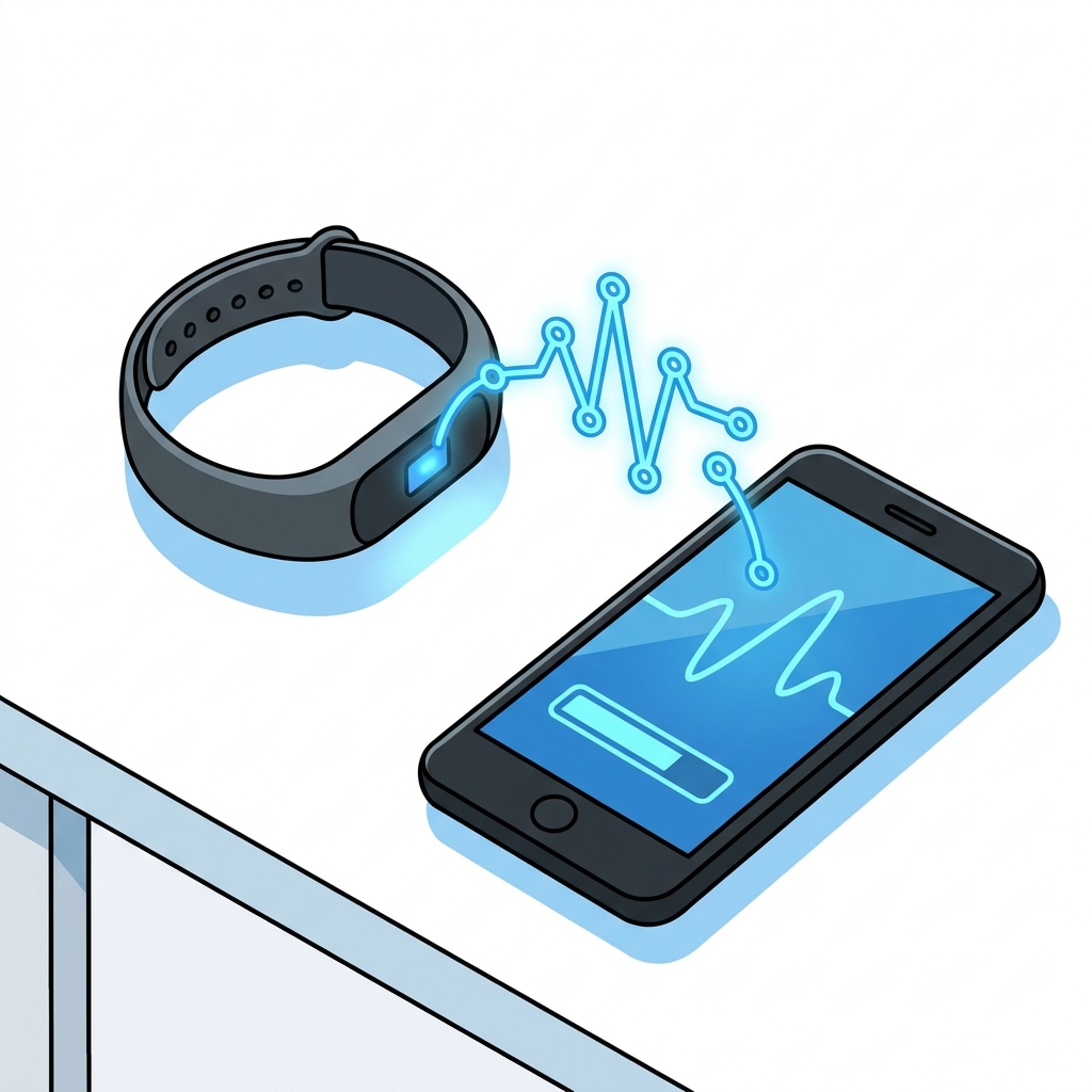 A fitness tracker uses a heart rate sensor to collect data and then uses Bluetooth to sync that data to your phone. The.