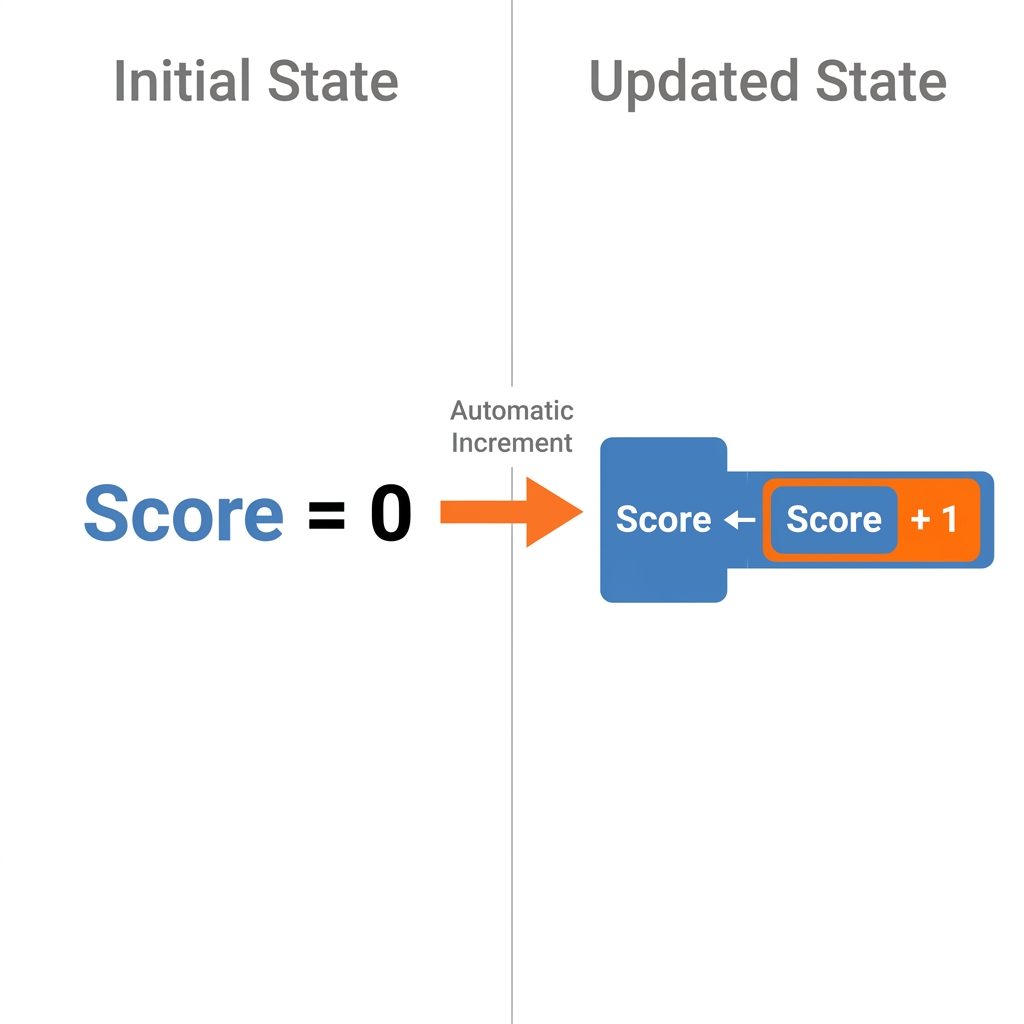 Imagine a game where you collect coins. We can create a 'score counter' variable block. We can then integrate this block.