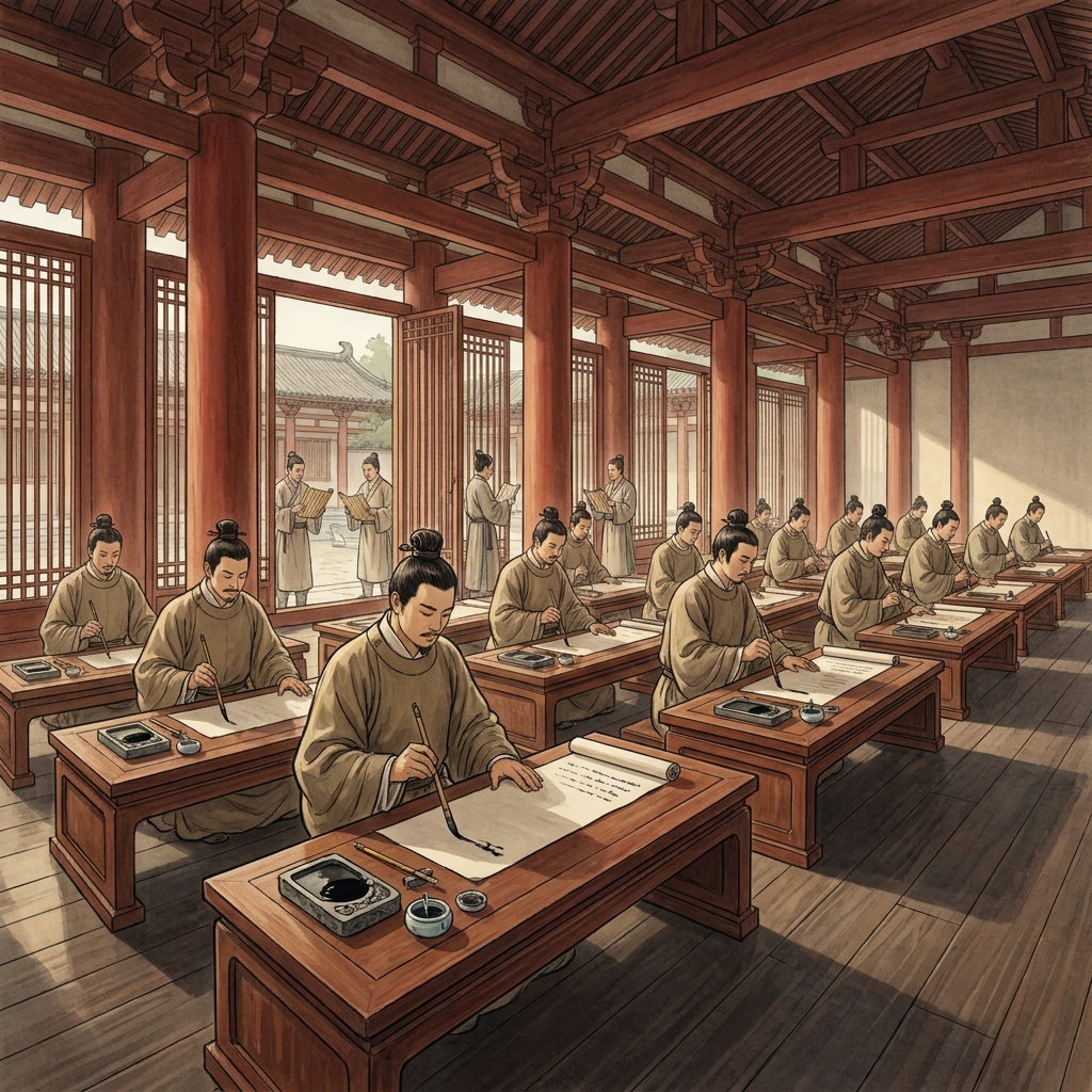 Under the Tang Dynasty, the government grew very large. To manage this, they expanded the bureaucracy, which is a system of.