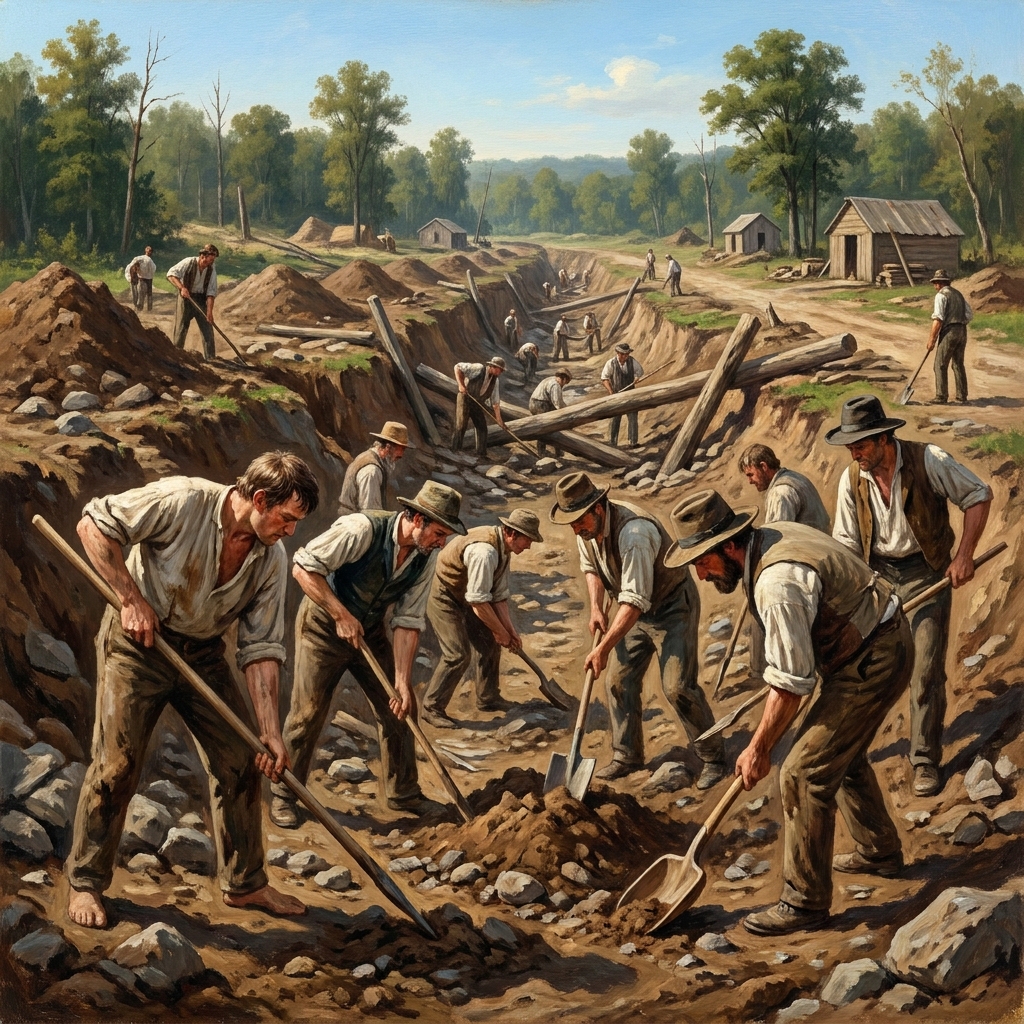 The Erie Canal is a perfect example of infrastructure. It was built to connect the Hudson River to Lake Erie, allowing goods.