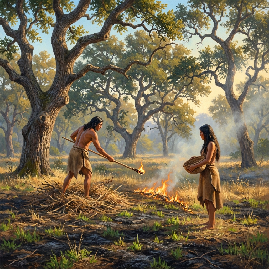 California Indian tribes modified their environment through a practice called controlled burning. By carefully burning small.