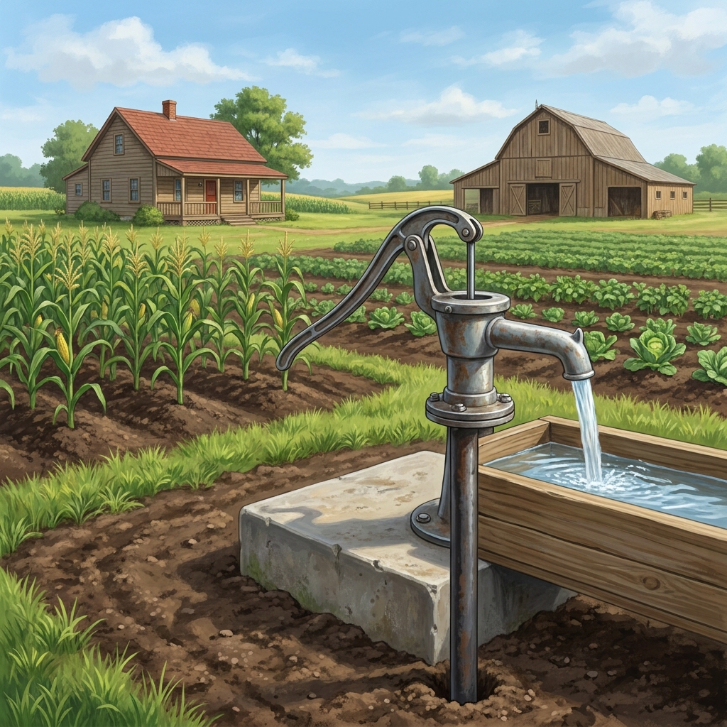 Imagine a farm that pumps water from an aquifer. If the farmer pumps 100 gallons, but the aquifer only refills by 50.
