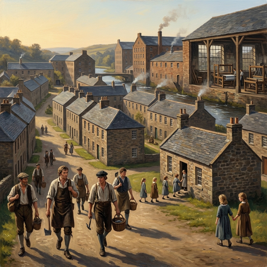Robert Owen created a community called New Lanark. In New Lanark, the owner provided houses, schools, and better working.