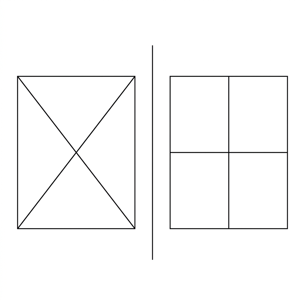 This rectangle is cut by diagonal lines. It is not an array because the pieces are triangles, not squares. To make it an.
