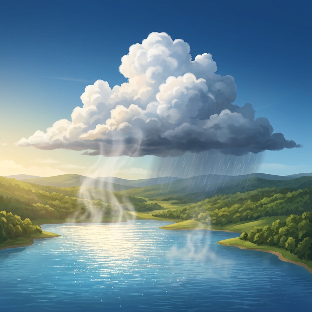 The water cycle describes how water evaporates, condenses into clouds, and falls as rain. This is a central idea because it.
