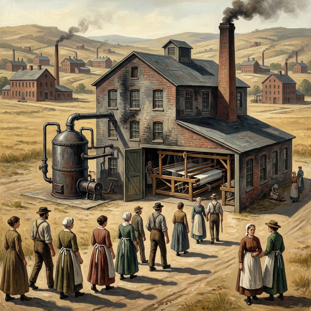 An example of industrial growth is the steam-powered mill. Because these mills used steam, they could be built anywhere.