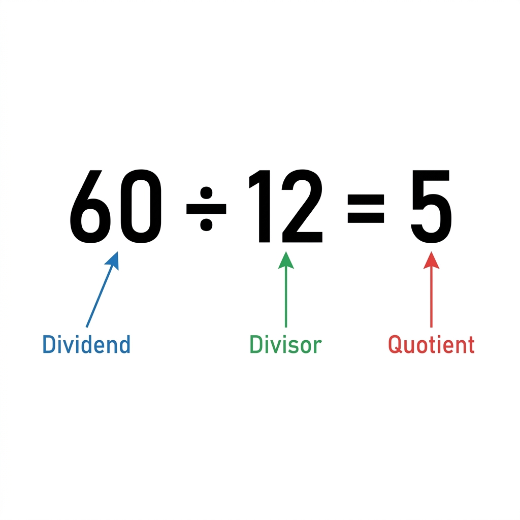 Every division problem has three main parts. The dividend is the total amount, the divisor is the number of groups, and the.