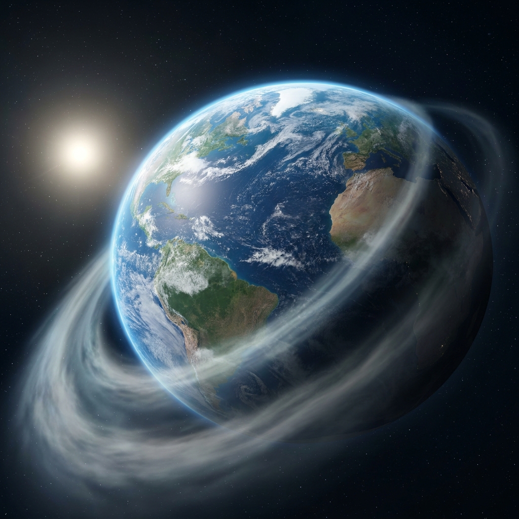 Global circulation patterns, such as trade winds, are driven by the Earth's rotation and the uneven heating of its surface.