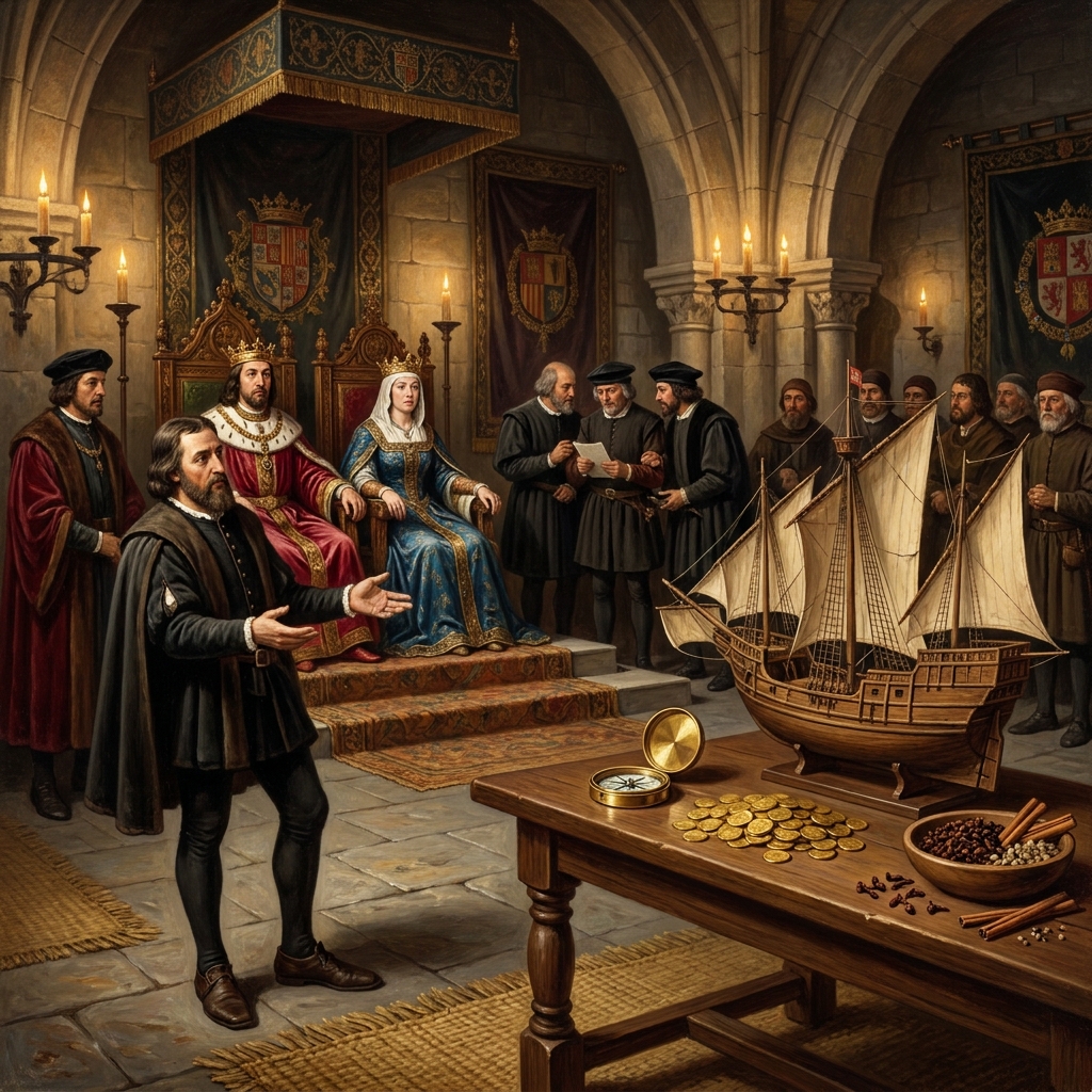 Christopher Columbus was an entrepreneur because he had to convince the King and Queen of Spain to pay for his voyage. He.