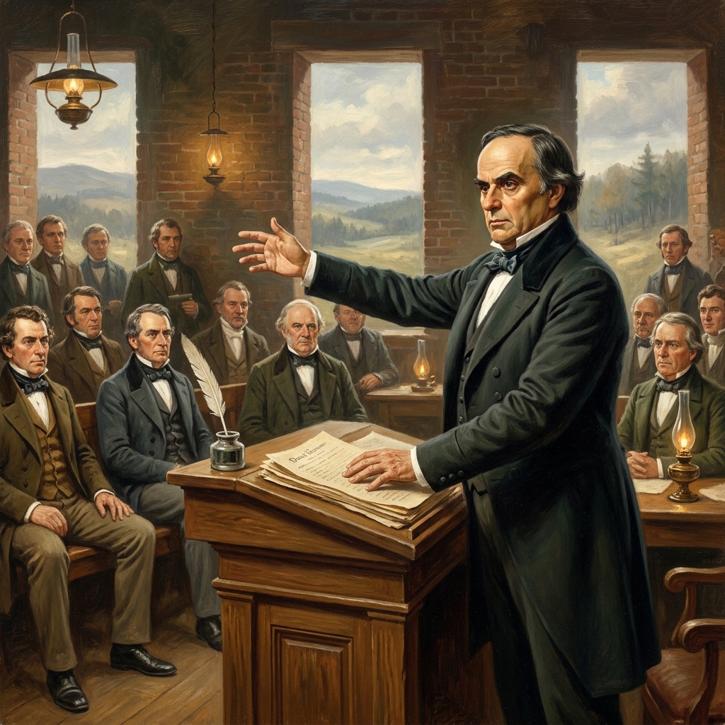 In the Webster-Hayne debate, Daniel Webster argued for a perpetual union. This means he believed the United States was one.