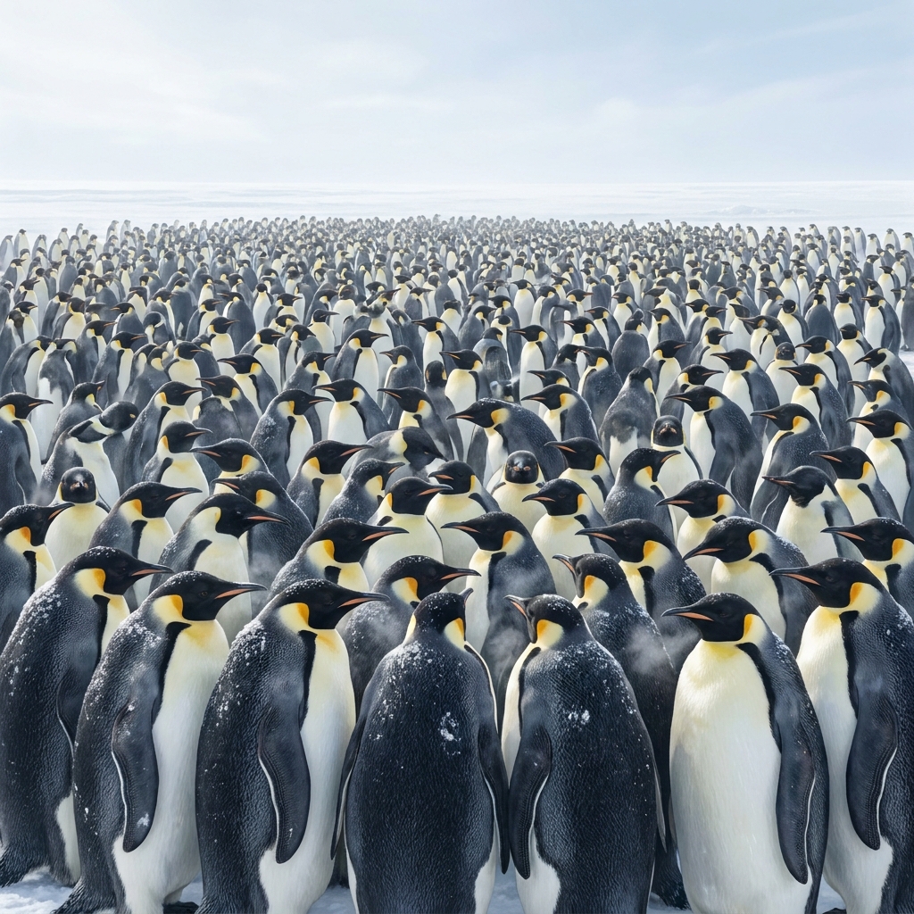 Paragraph 1: Penguins huddle together to stay warm in the cold. Paragraph 2: They stand close so they do not lose heat. The.