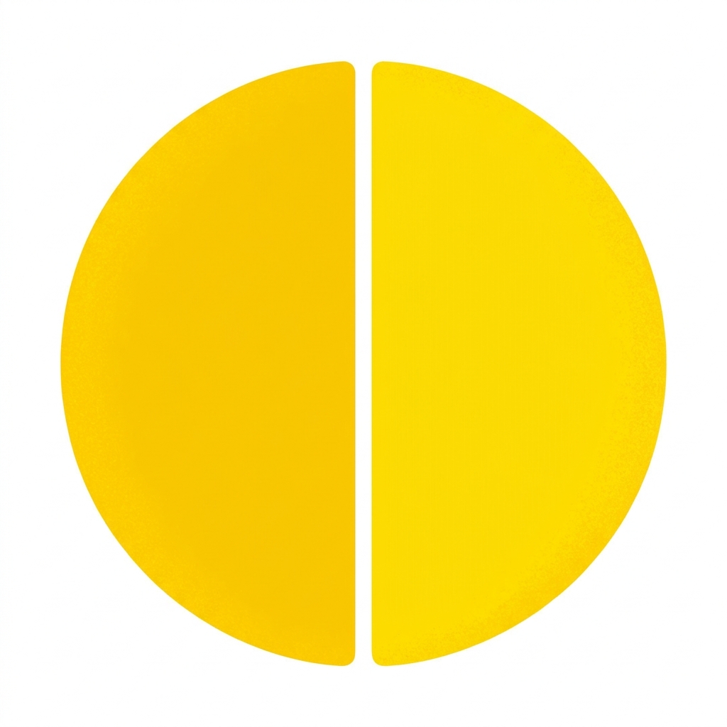 Look at these two half-circles. They look like parts of a pie. Join them to build a whole circle. It is a composite shape.