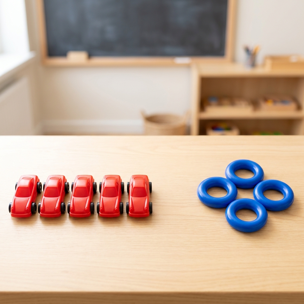 We can sort toys to see our data. We put the same toys in one group. Look, I put all the red cars here. I put all the blue.