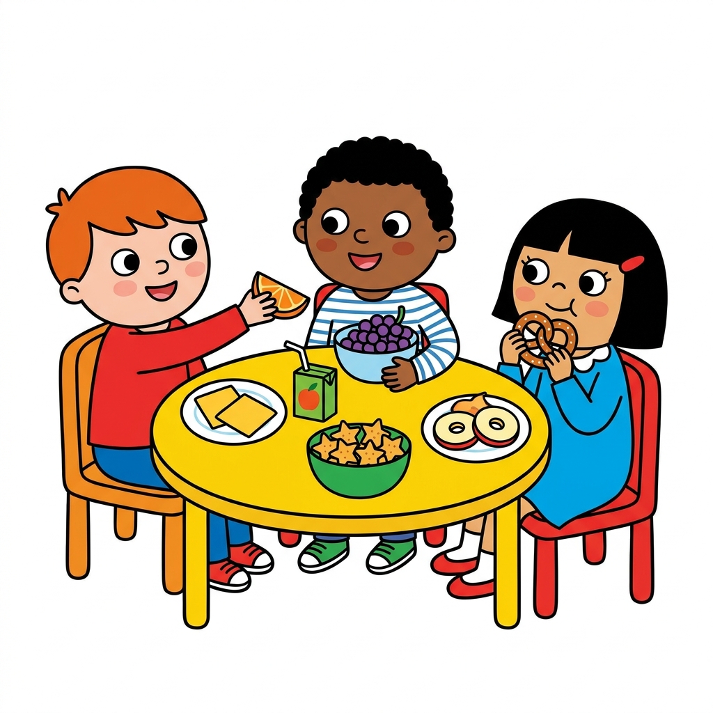We share food from our families. This is a special way. It is fun to learn new ways. That is being a good friend.
