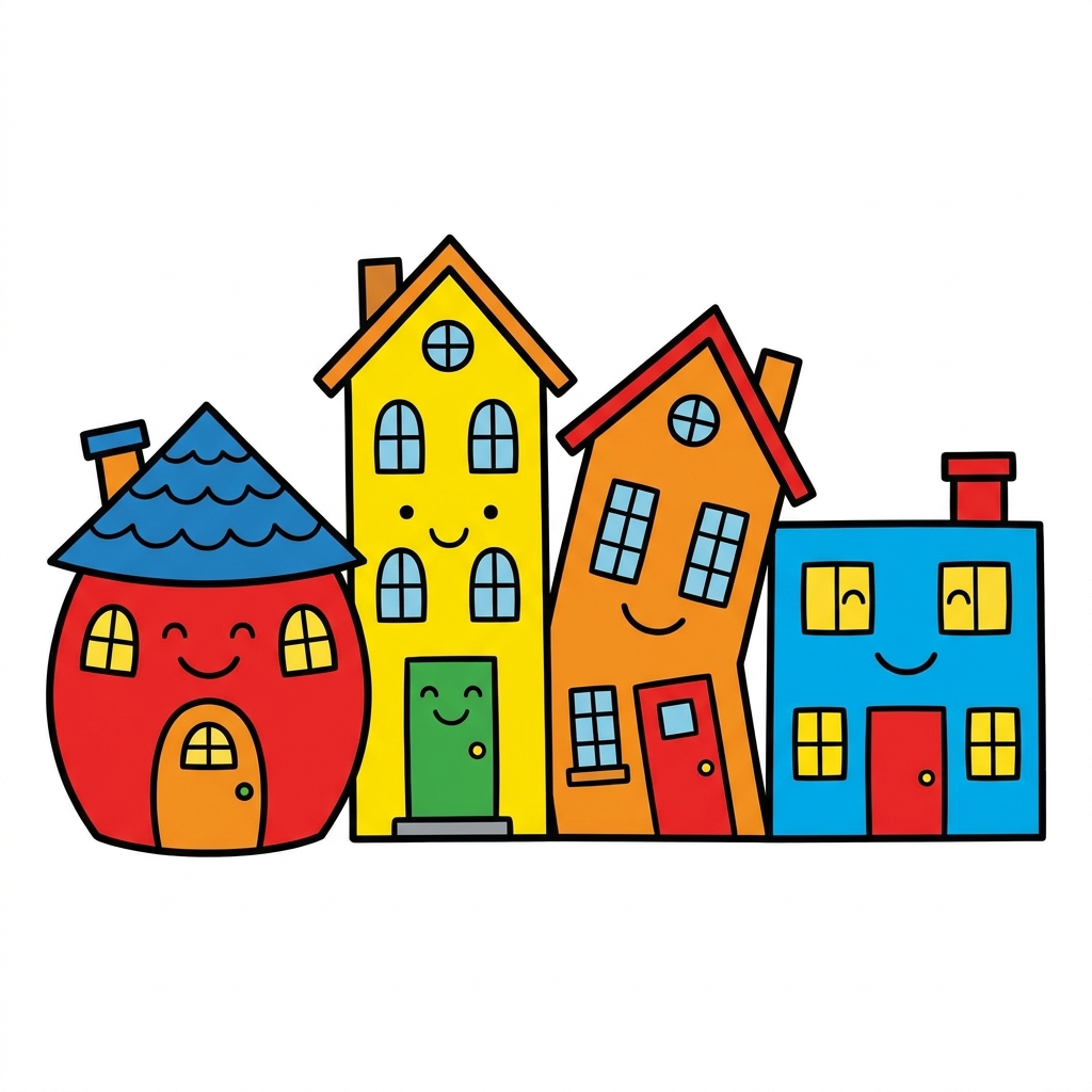 Look at all these houses. We all live here. We are all part of this community. Being together is good for us all.