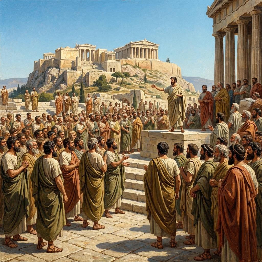 Athens is a famous example of a polis. In Athens, the Assembly was a place where citizens gathered to vote on laws. This.