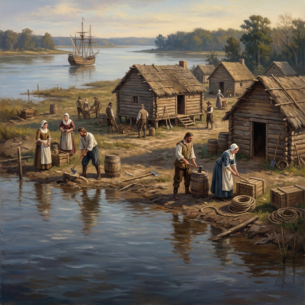 Jamestown was the first permanent English colony. It was built on the James River. The river provided a way to travel and.