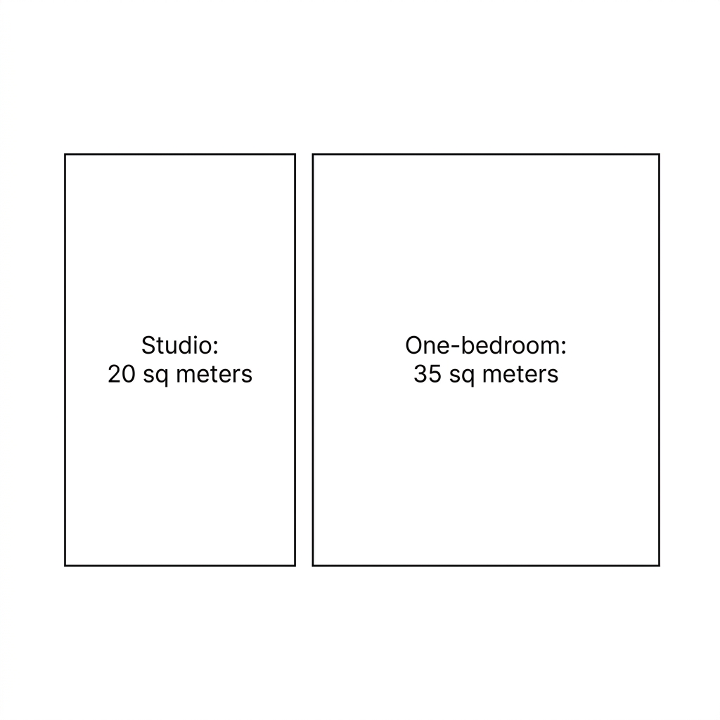 In California modular housing, architects often combine different rooms to create a floor plan. A studio apartment has 20.