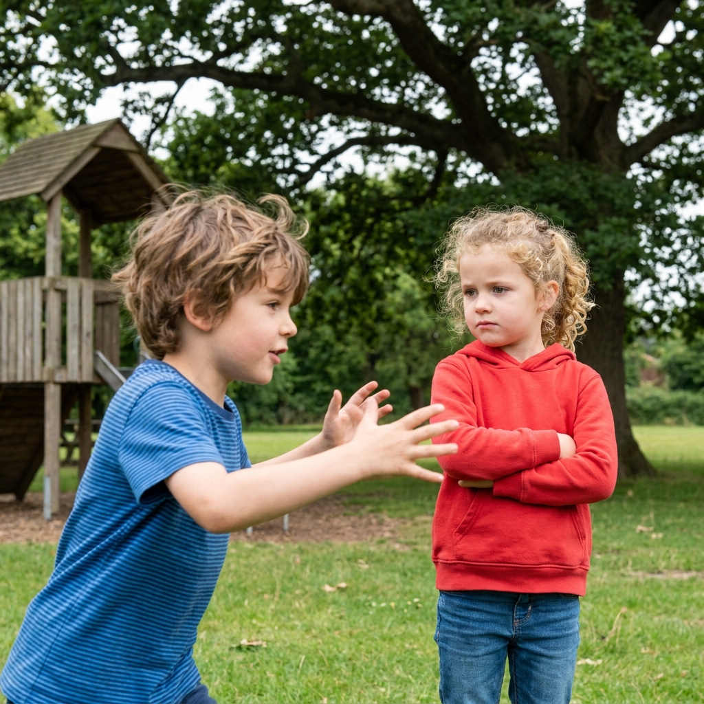 Sometimes, friends argue about what to play. Imagine two friends, Sam and Mia. Sam says, 'Let's play tag!' but Mia says.