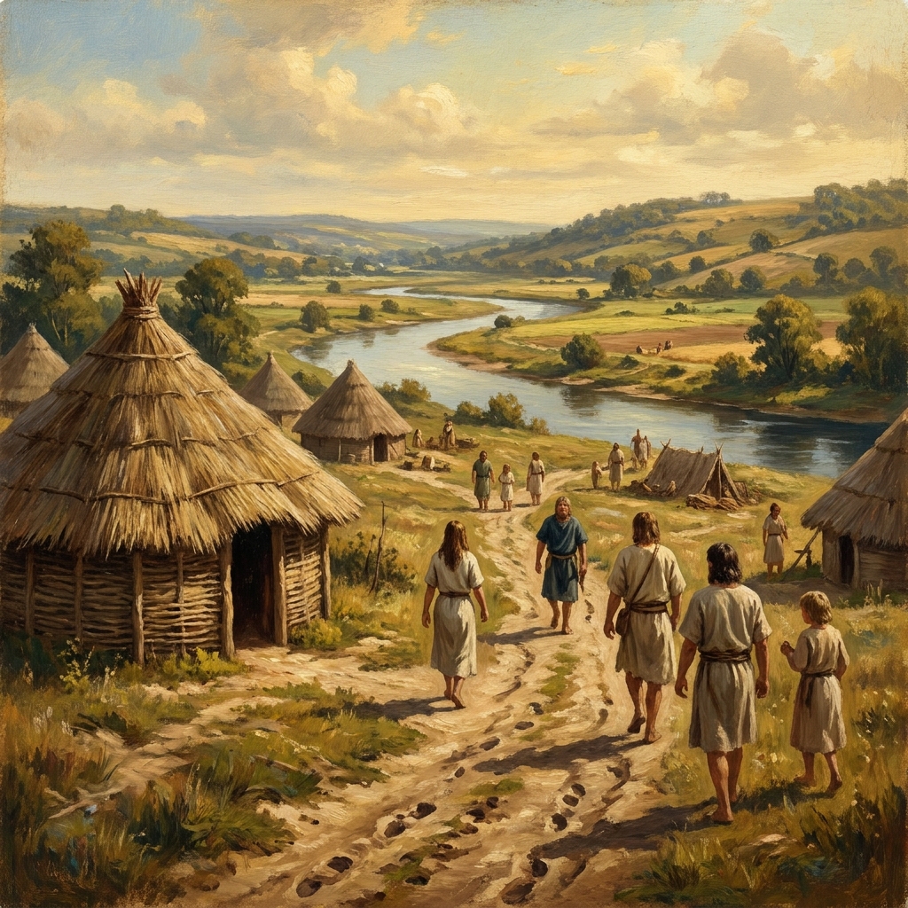 Now let's look at human geography. A path leads from a house to a nearby creek. People built this path to make it easier to.